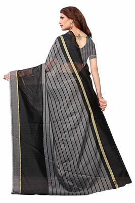 black woven cotton saree with blouse 4
