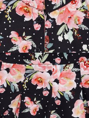 Black printed crepe kids-tops 4