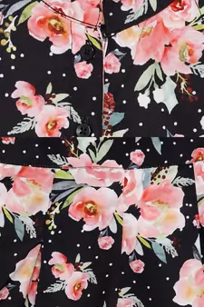 Black printed crepe kids-tops