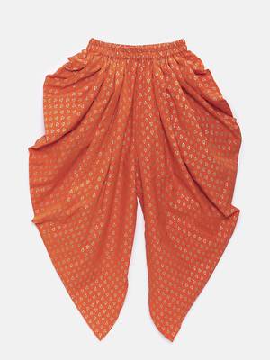 Purple printed jaquard top with dhoti for girls 3