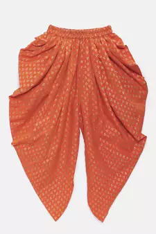 Purple printed jaquard top with dhoti for girls
