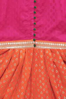 Purple printed jaquard top with dhoti for girls