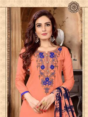 Light Salmon Color Heavy Embroidery Patiala Suit 2