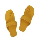 Yellow Womens Leather Chappal