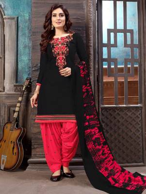 Black Heavy Embroidery Patiala Suit 1