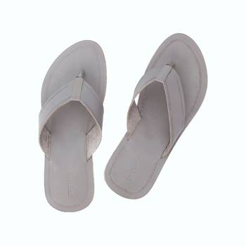 Grey Mens Leather Chappal 1