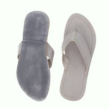 Grey Mens Leather Chappal 4