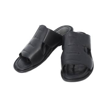 Black Brown Mens Leather Chappal 4