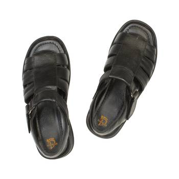 Black Brown Mens Sandals 1