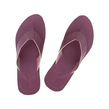 Purple Mens Leather Chappal 1