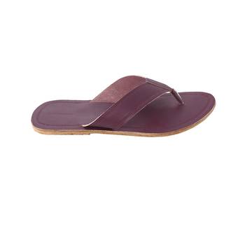 Purple Mens Leather Chappal 3