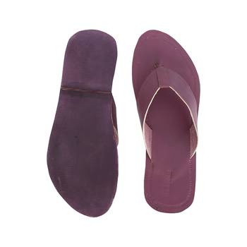 Purple Mens Leather Chappal 4