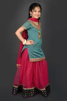 Green Embroidered Chanderi Silk Lehenga Choli Dupatta