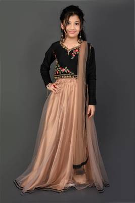 Green Embroidered Chanderi Silk Lehenga Choli Dupatta 2