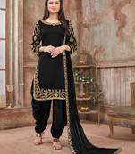 Black Art Silk Patiala Suit