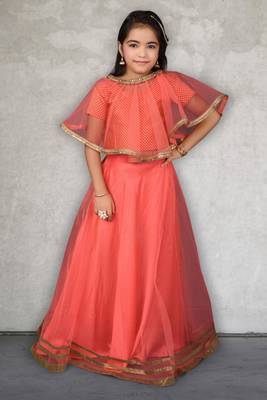 Pink Embroidered Chanderi Silk Lehenga Choli Dupatta 1