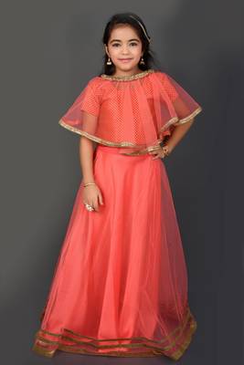 Pink Embroidered Chanderi Silk Lehenga Choli Dupatta 2