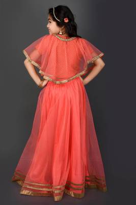 Pink Embroidered Chanderi Silk Lehenga Choli Dupatta 5