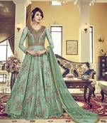 Sea Green Vaishnavi Net Embroidered Anarkali Suit