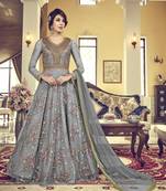 Light Grey Vaishnavi Net Embroidered Anarkali Suit