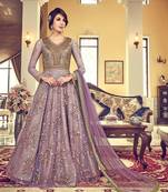 Lavender Vaishnavi Net Embroidered Anarkali Suit