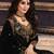 Black Faux Georgette Designer Straight Suit 