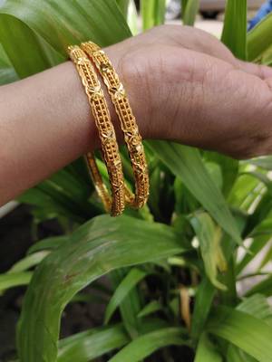 Gold Plated Bangles Set Of 2 1