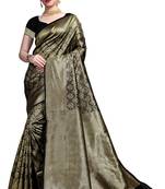 Black woven printed saree with blouse