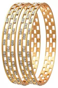 Set of 2 Stone-Studded Bangles and Bracelets