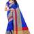 Blue woven cotton saree with blouse
