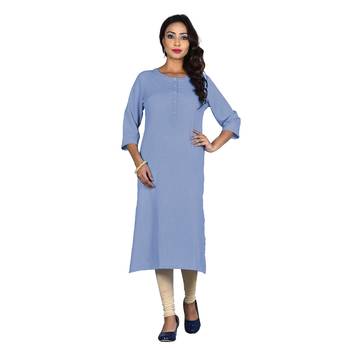 Navy-blue printed cotton ethnic-kurtis 1