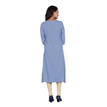 Navy-blue printed cotton ethnic-kurtis 2