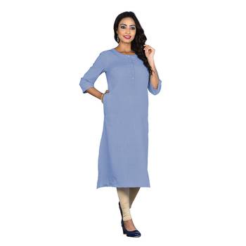 Navy-blue printed cotton ethnic-kurtis 3