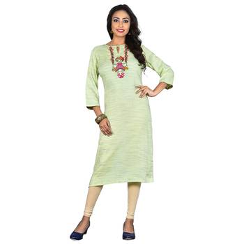 Green embroidered rayon ethnic-kurtis 1
