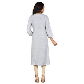 Grey embroidered rayon ethnic-kurtis 2