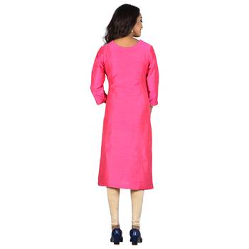 Pink embroidered silk ethnic-kurtis 2