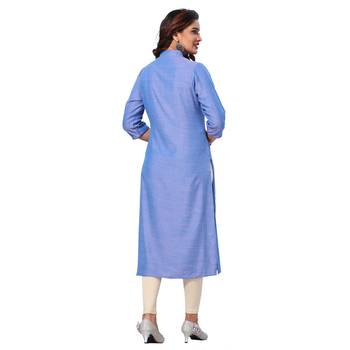 Blue embroidered rayon ethnic-kurtis 2