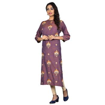 Purple embroidered rayon ethnic-kurtis 3