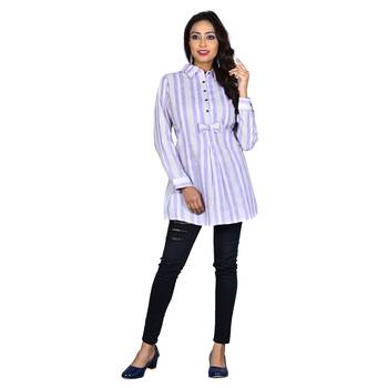 Purple printed cotton ethnic-kurtis 1