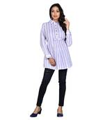 Purple printed cotton ethnic-kurtis
