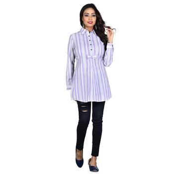 Purple printed cotton ethnic-kurtis 3