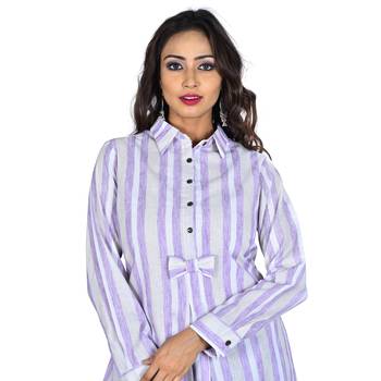 Purple printed cotton ethnic-kurtis 4