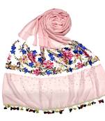 Pink Flower Ari Diamond Collection Stole For Women