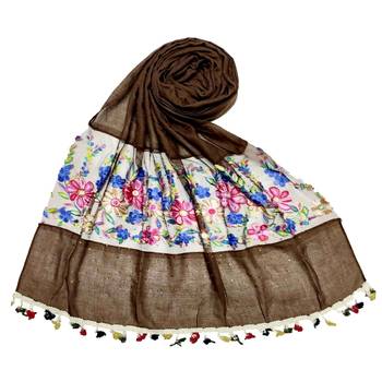 Brown Flower Ari Diamond Collection Stole For Women 1