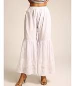 WHITE COLOUR georgette CHIKANKARI SHARARA