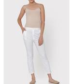 WHITE COLOUR COTTON CHIKANKARI pants