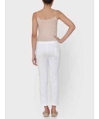 WHITE COLOUR COTTON CHIKANKARI pants 3