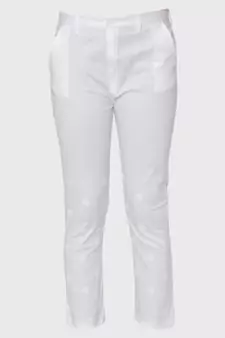 WHITE COLOUR COTTON CHIKANKARI pants