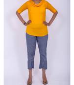Mango yellow cowl neck rayon short top