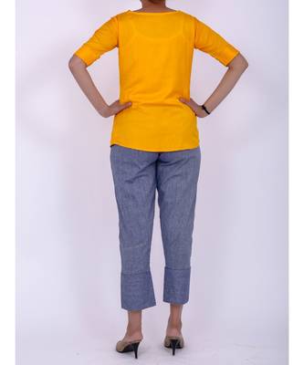 Mango yellow cowl neck rayon short top 4